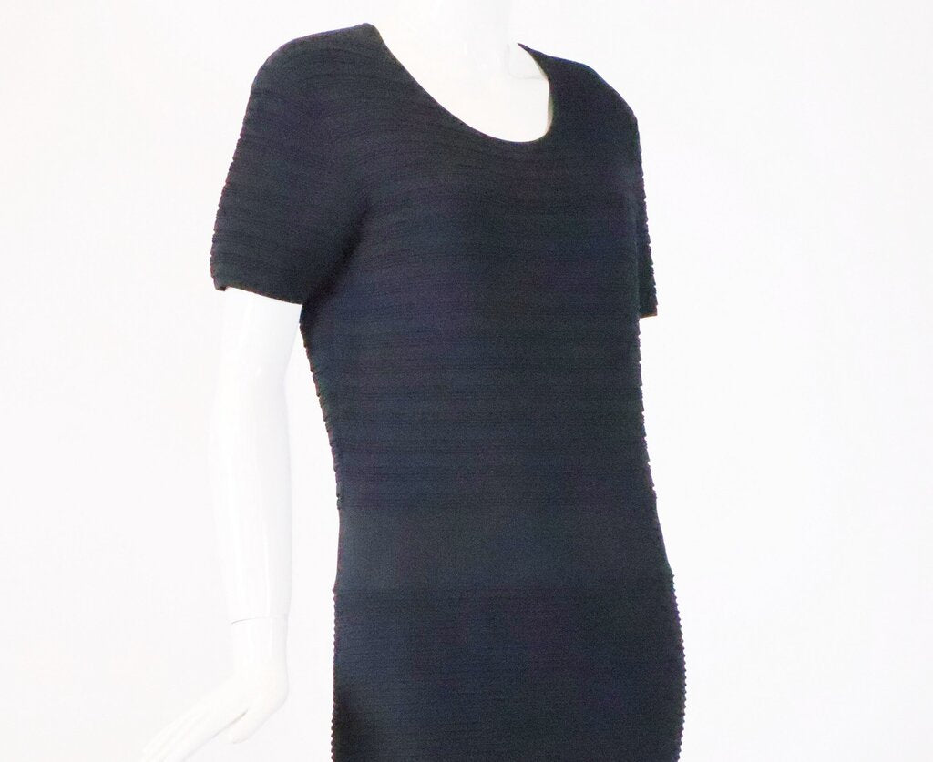(14) Black Ridged Bodycon Dress