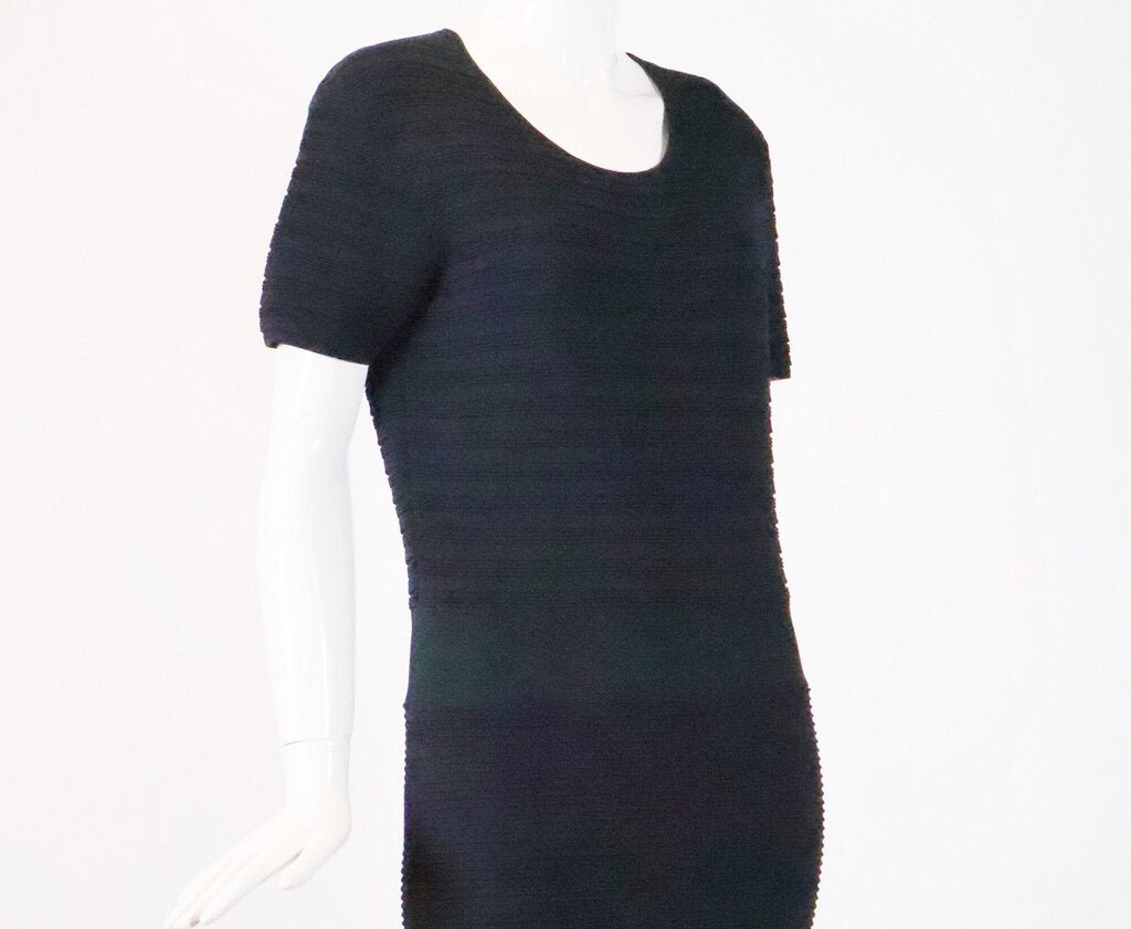 (14) Black Ridged Bodycon Dress
