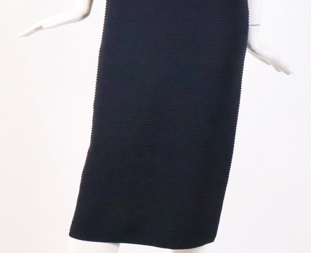 (14) Black Ridged Bodycon Dress