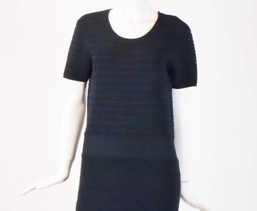 (14) Black Ridged Bodycon Dress