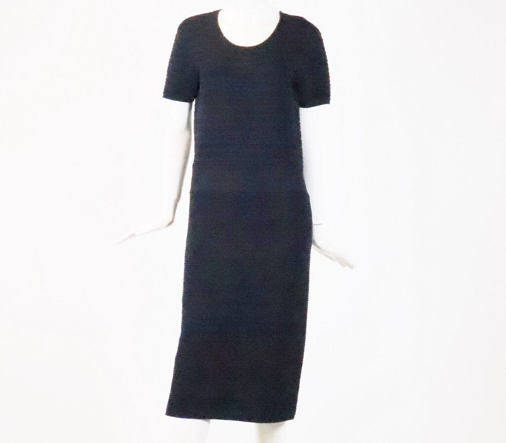 (14) Black Ridged Bodycon Dress