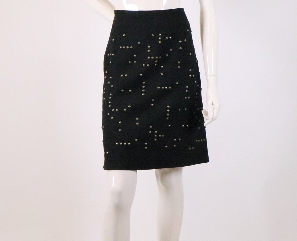 (10) Black Skirt with 'Circuit Board' Studded Pattern