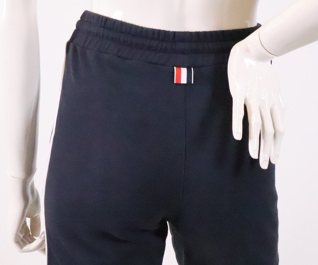 (XS) Navy shorts with white stripe down sides