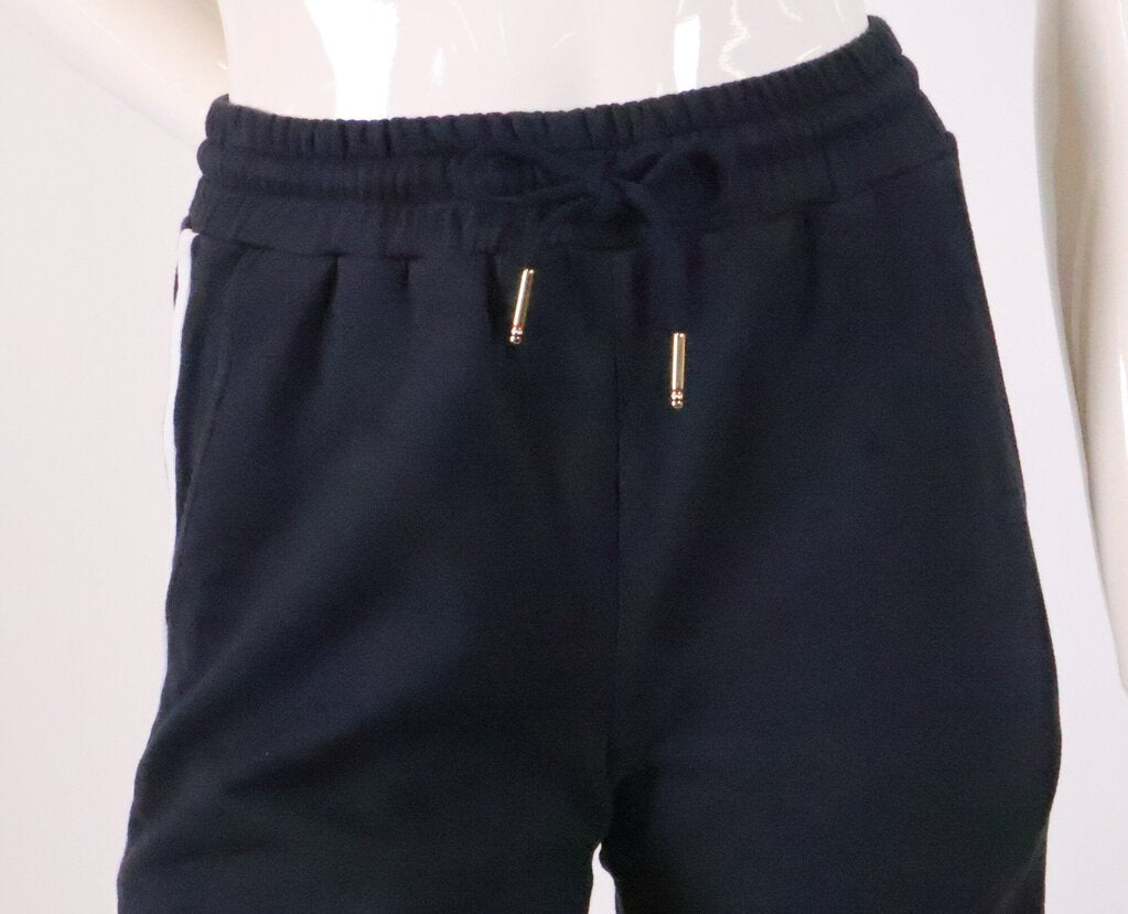 (XS) Navy shorts with white stripe down sides