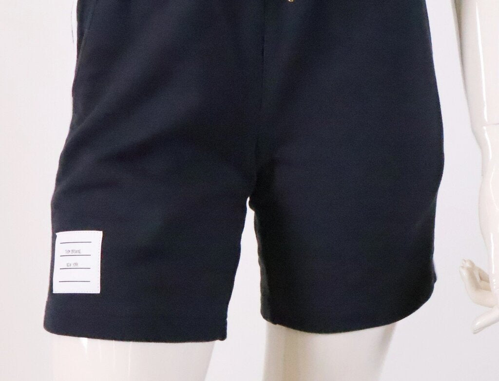 (XS) Navy shorts with white stripe down sides