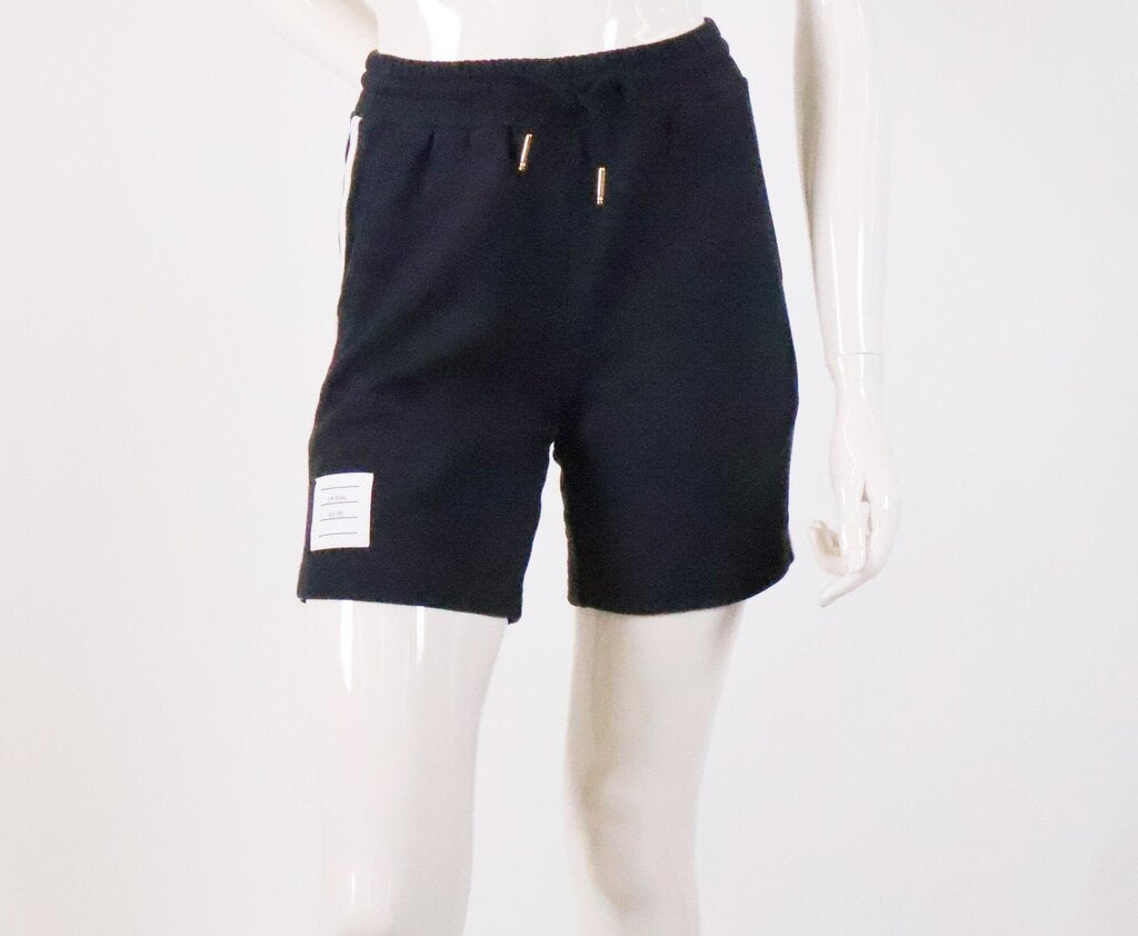 (XS) Navy shorts with white stripe down sides