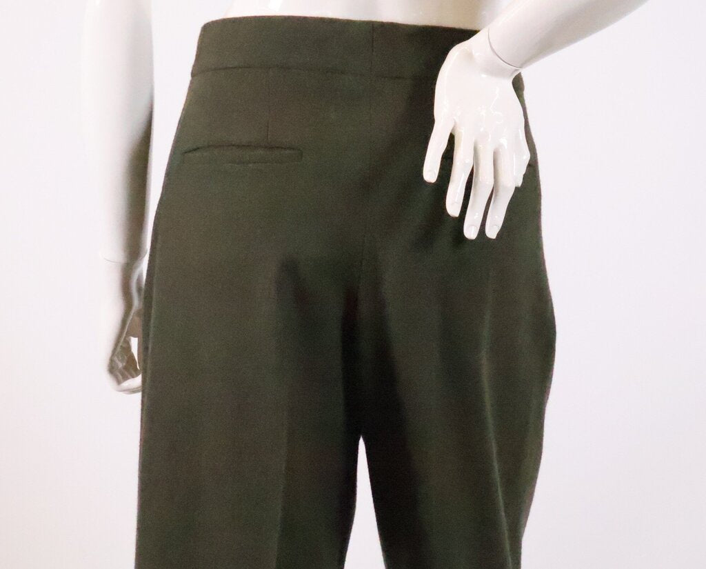 (38) green wool trousers