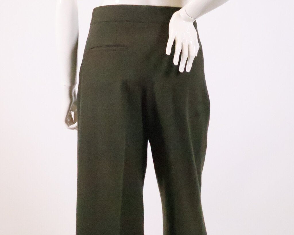 (38) green wool trousers