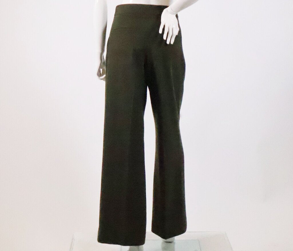 (38) green wool trousers