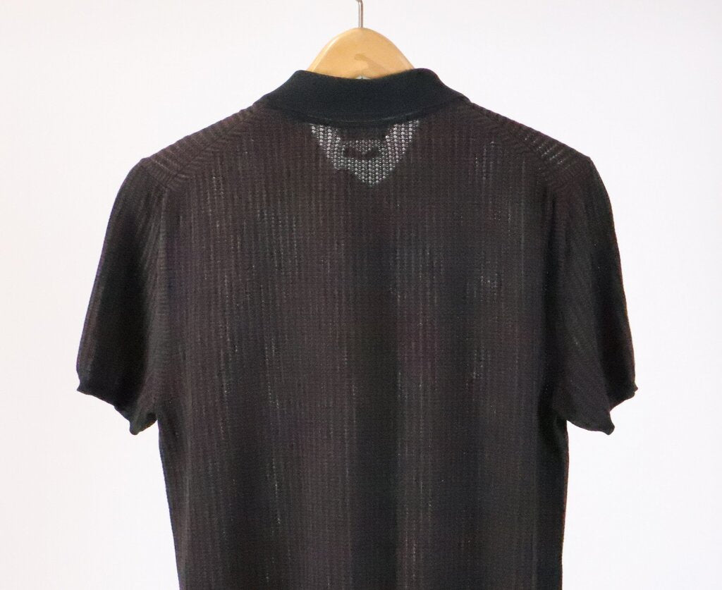(50) mens brown and black short sleeve knit polo