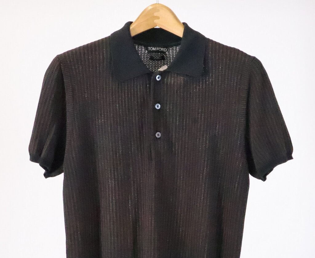 (50) mens brown and black short sleeve knit polo