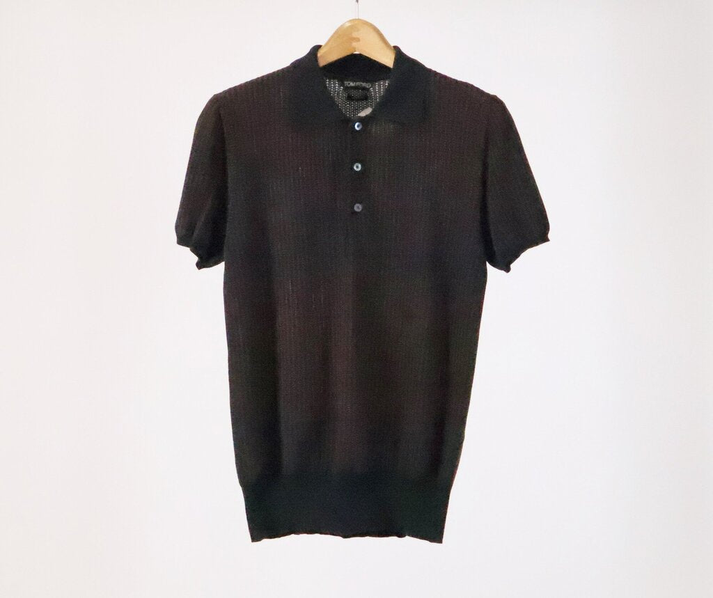 (50) mens brown and black short sleeve knit polo