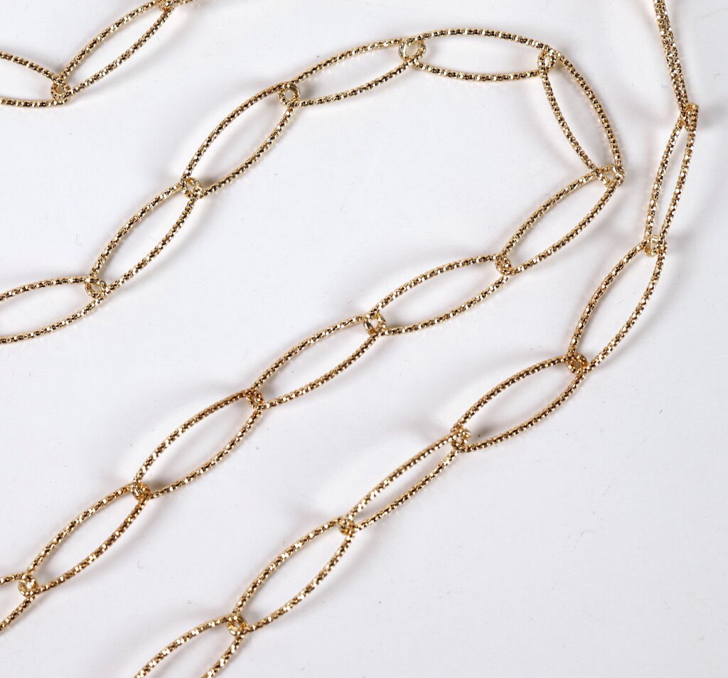 Textured Paperclip Link Long Necklace
