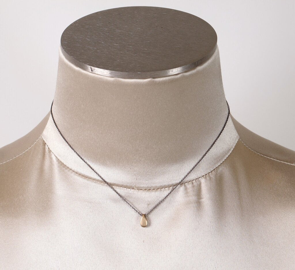 14K Sliding Drop Pendant Necklace