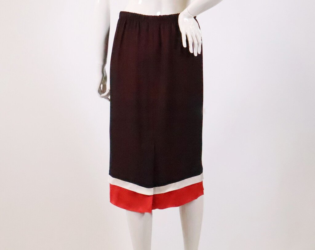 (M-8) Dark Red Skirt w/ Bottom Stripes