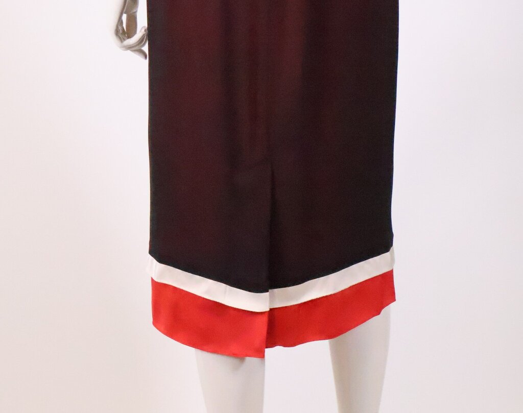 (M-8) Dark Red Skirt w/ Bottom Stripes