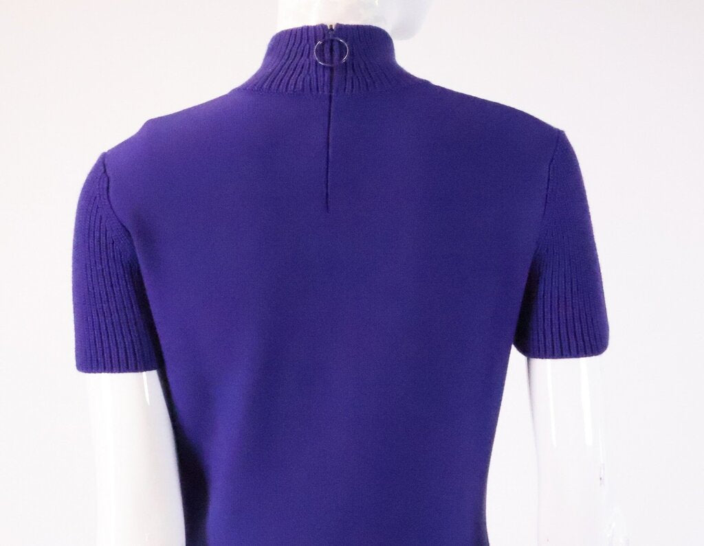 (6) Purple Wool Fit and Flare Dress