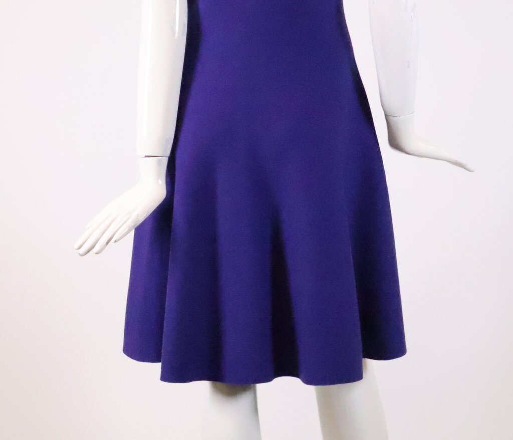 (6) Purple Wool Fit and Flare Dress