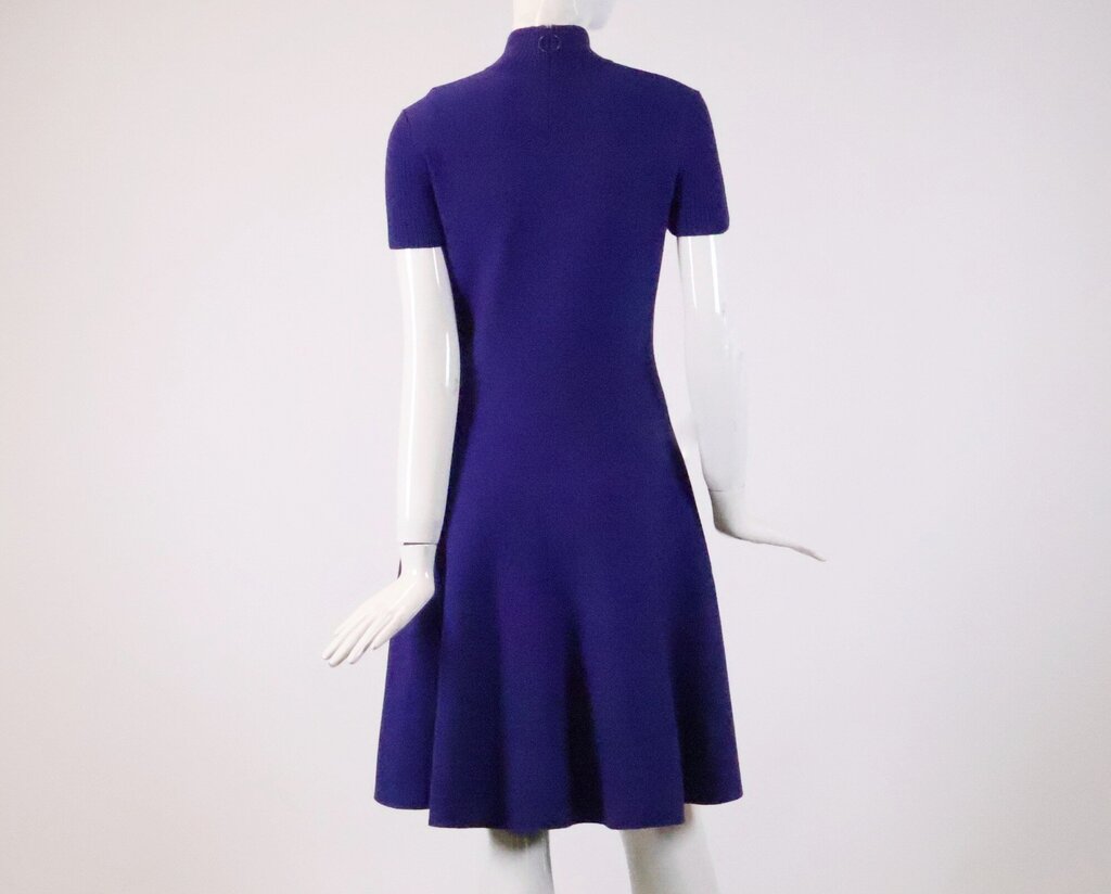 (6) Purple Wool Fit and Flare Dress