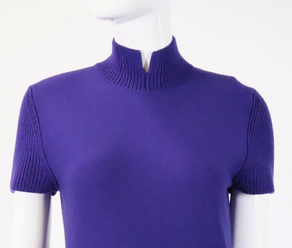 (6) Purple Wool Fit and Flare Dress