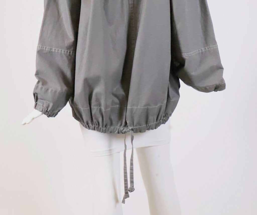 (40) Gray Waxed Cotton Zip Jacket