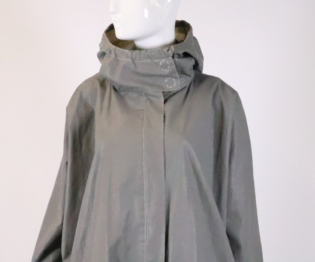 (40) Gray Waxed Cotton Zip Jacket