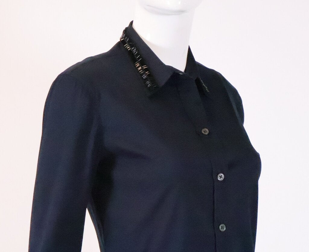(XS/38) Beaded Collar Button Down