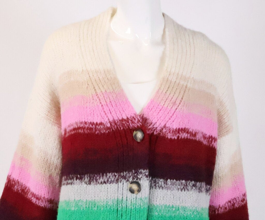 (XS/S) Multi color stripe cardigan