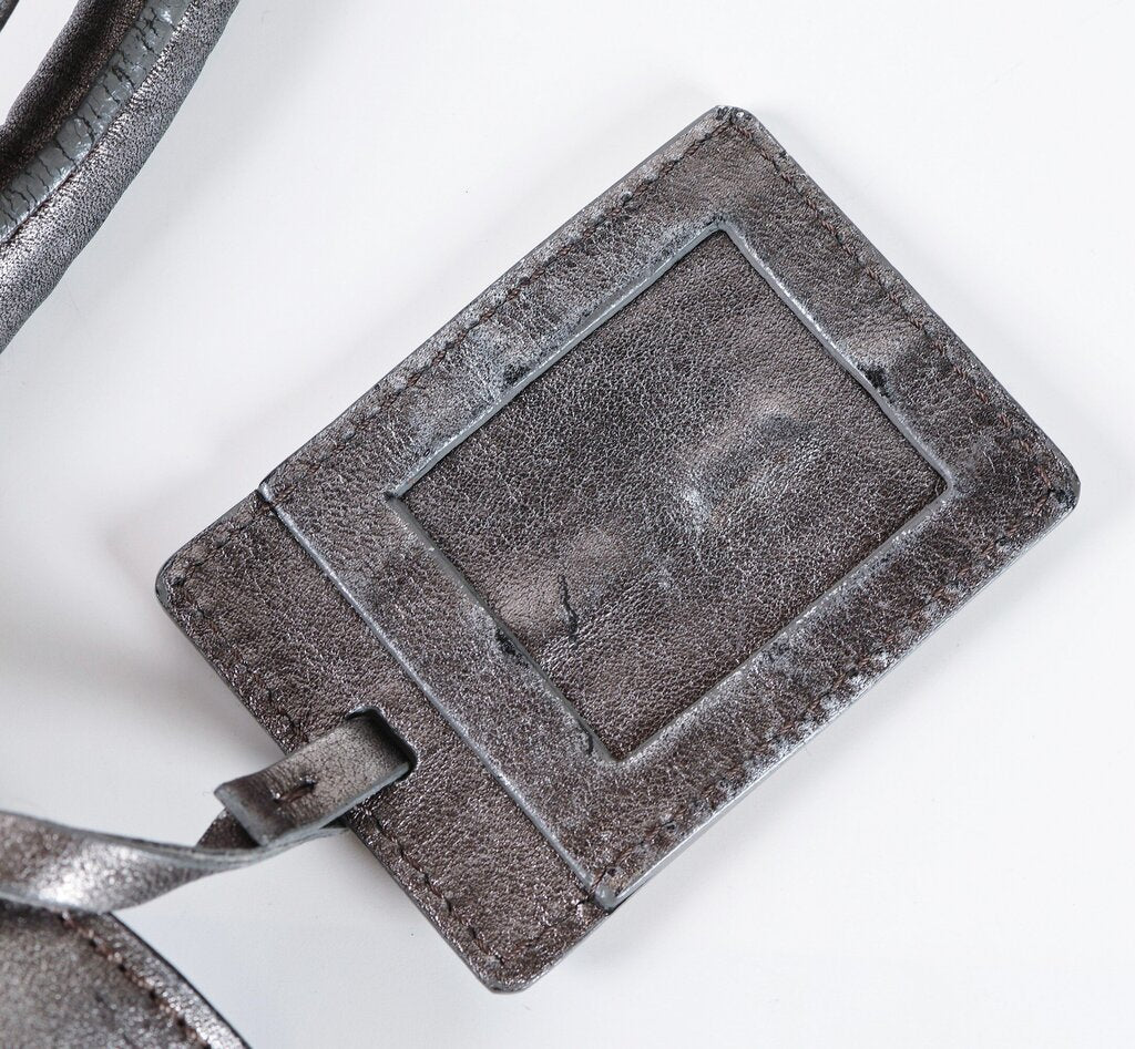 Gunmetal Metallic Leather Purse