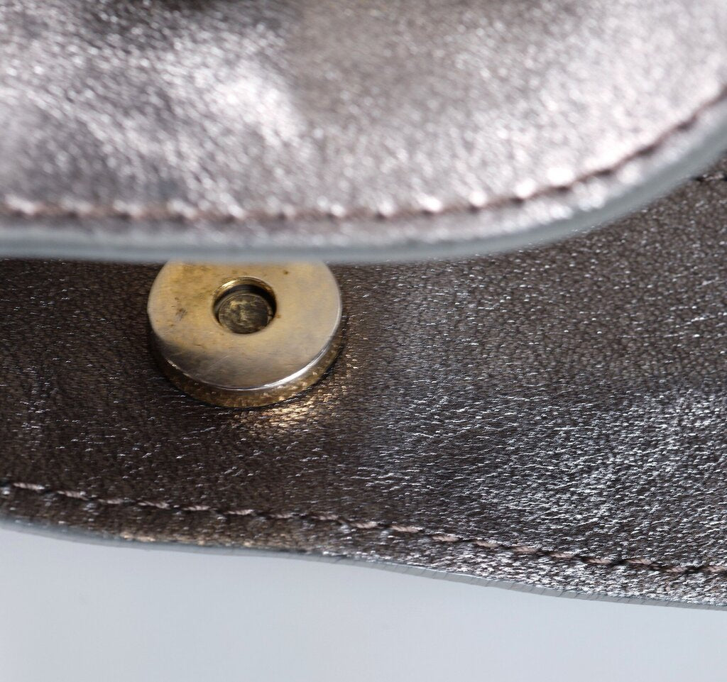 Gunmetal Metallic Leather Purse