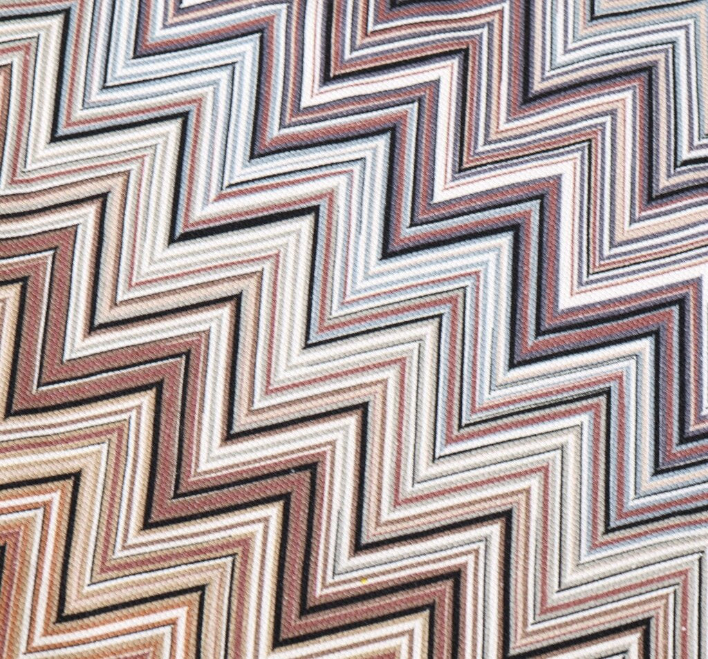 Beige Zig Zag Canvas Tote