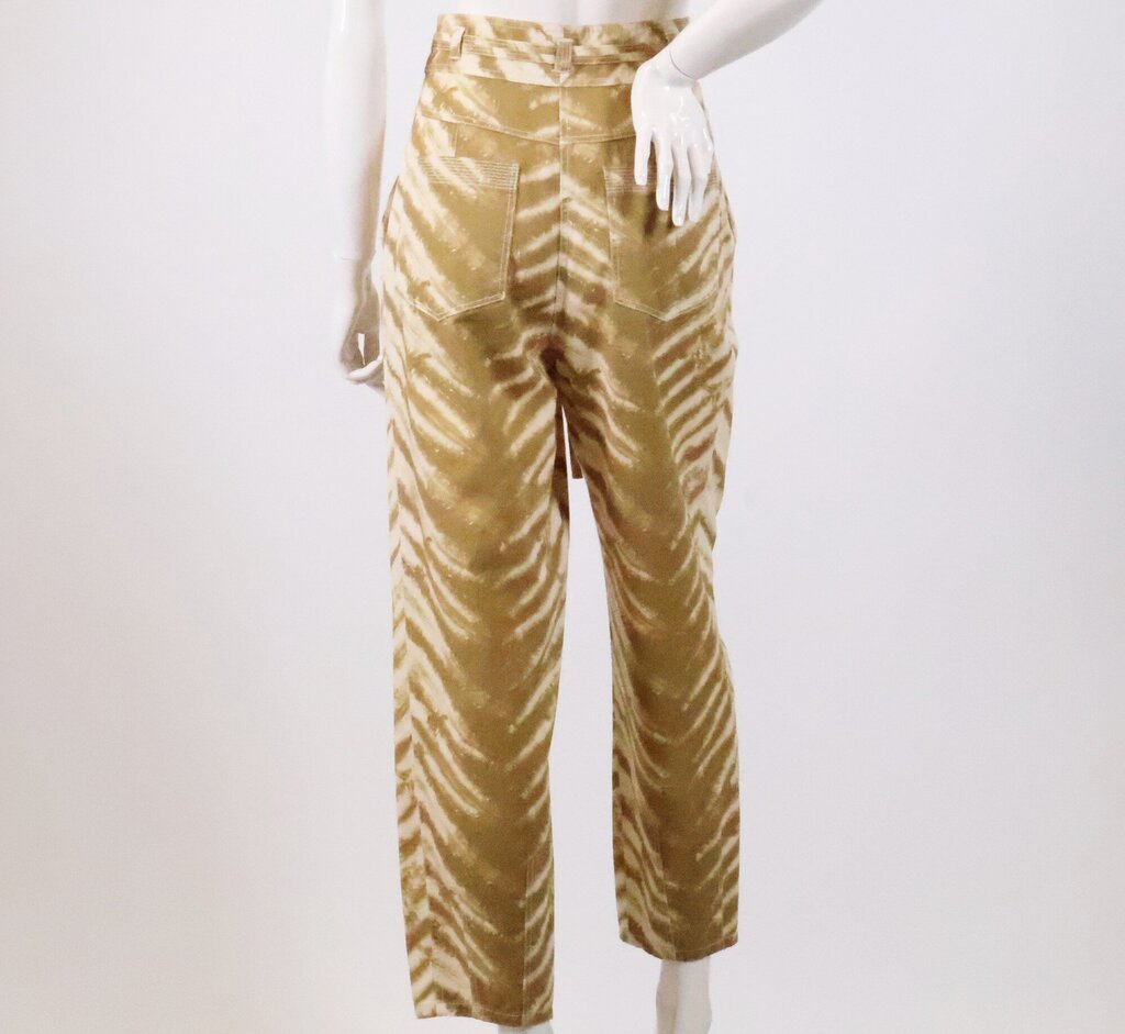 (4) Striped Dye Belted Pants