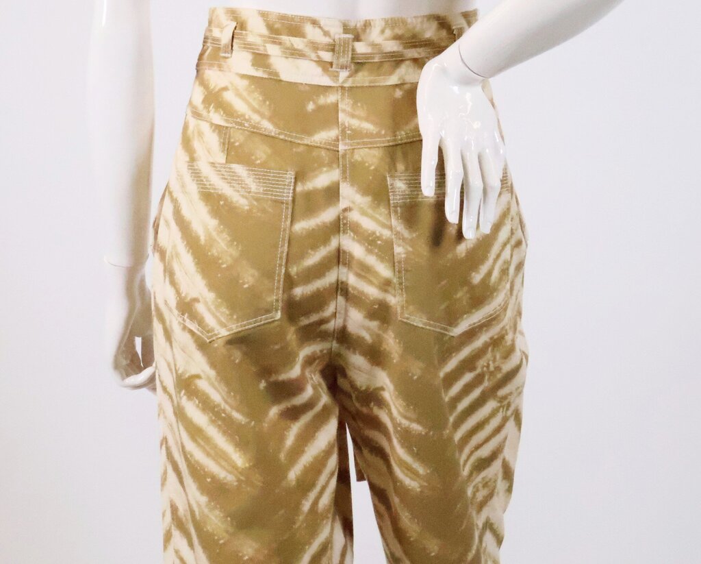 (4) Striped Dye Belted Pants