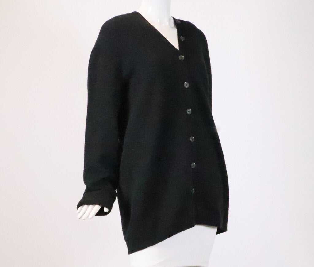 (XS) dark grey button front and back sweater