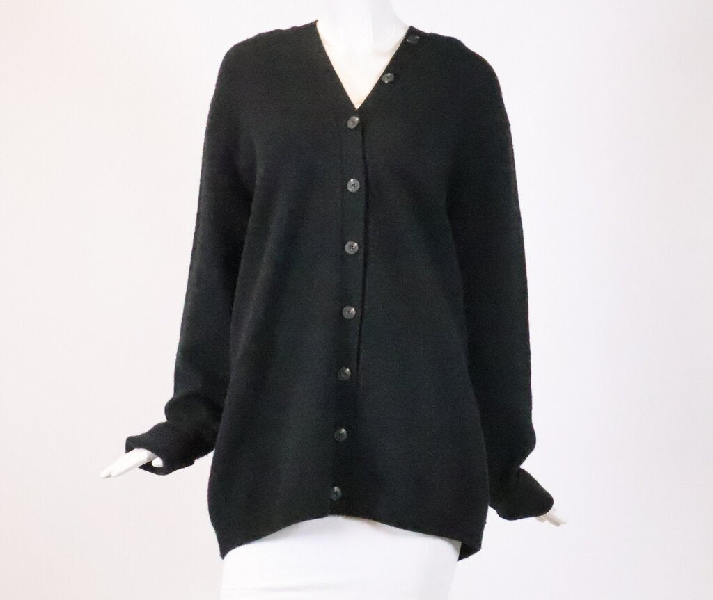 (XS) dark grey button front and back sweater