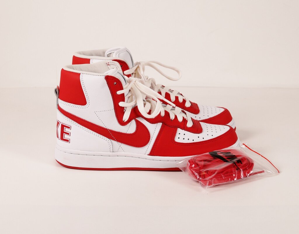 (6.5) Men's Red/white high-top airforce