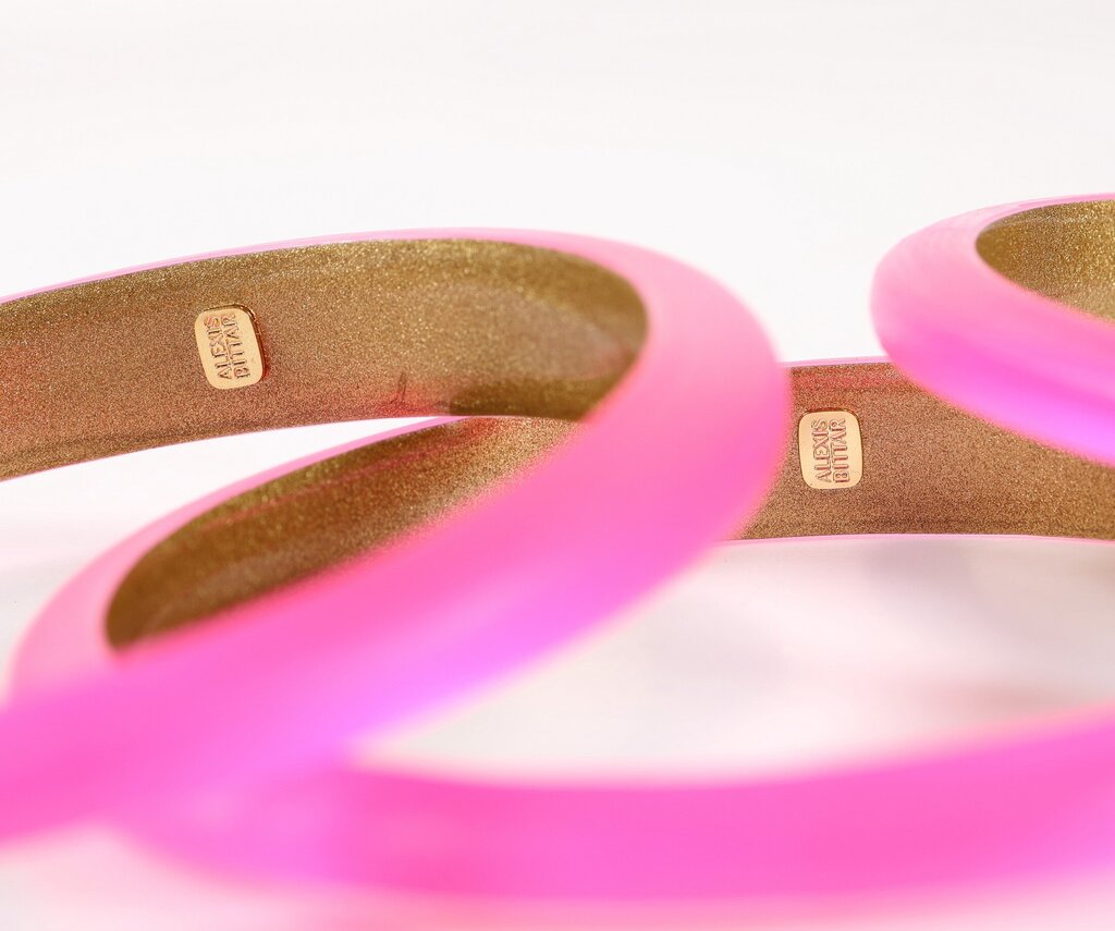 Neon Pink Lucite Bangle Set 3 pcs