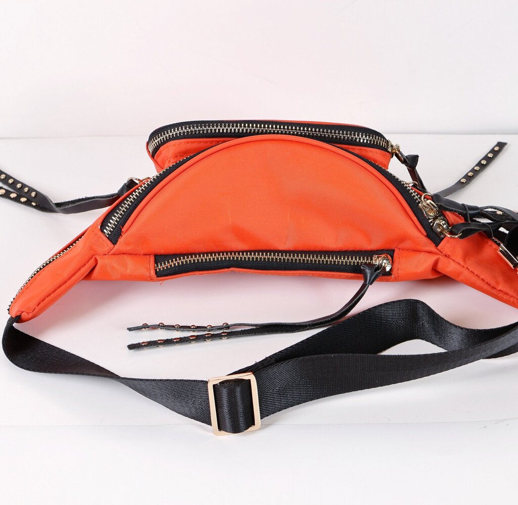 Orange/Black Stud Hip Pack
