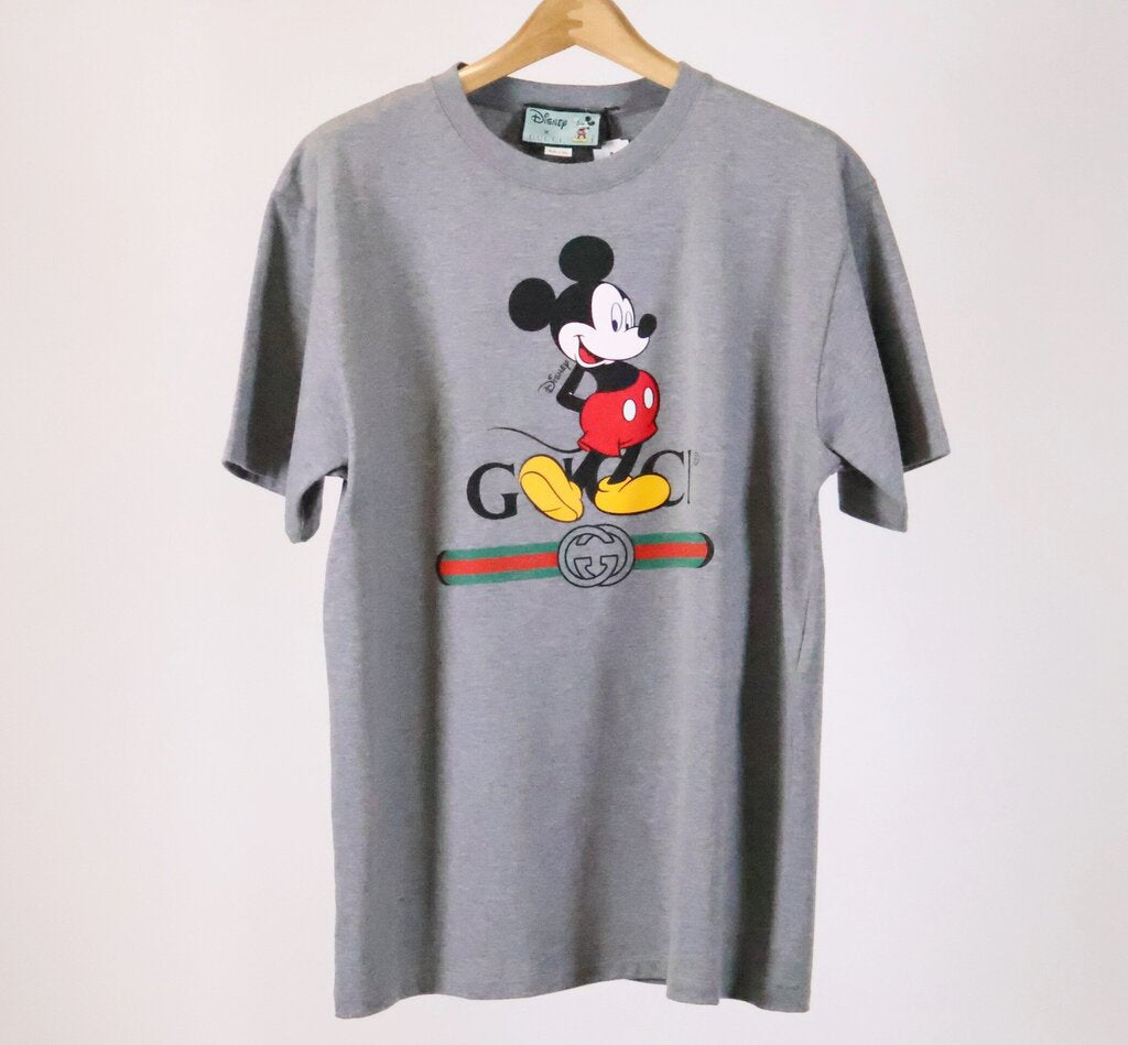 Grey Logo Mickey Mouse Tee (M)