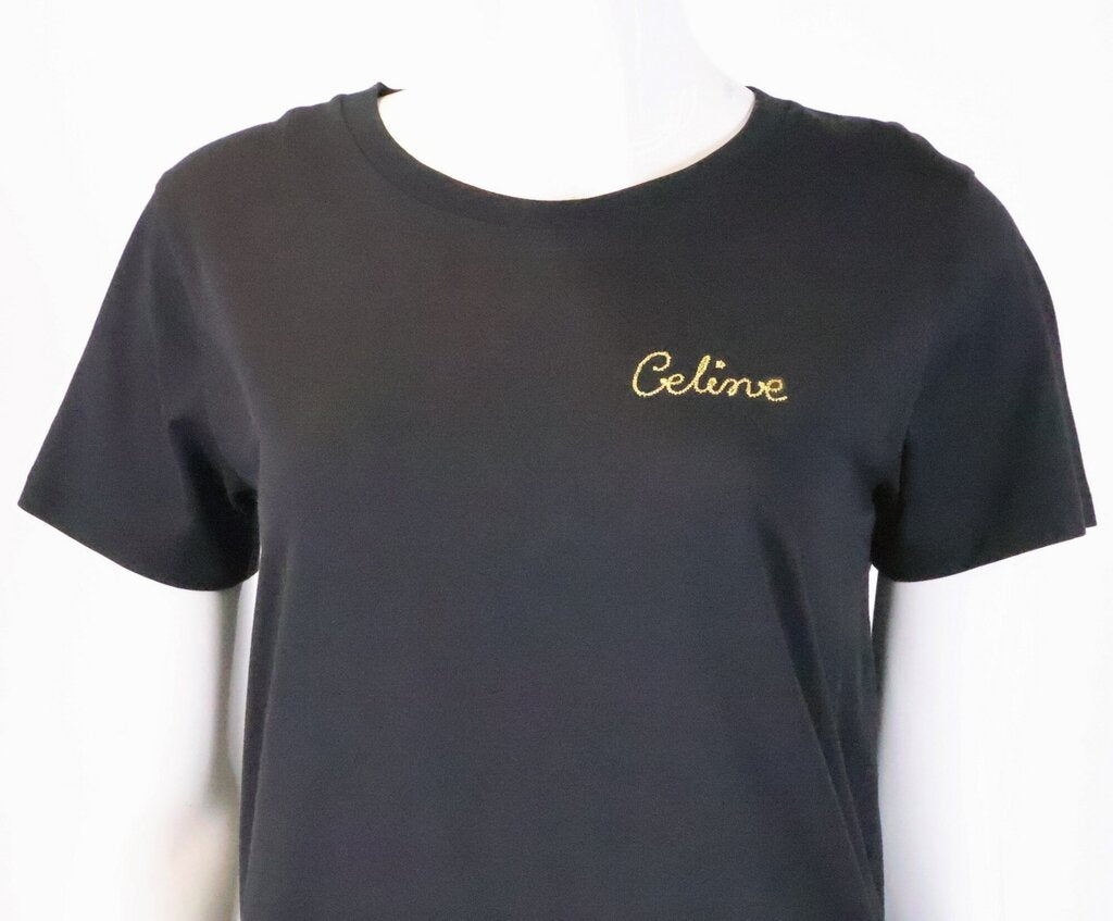 Black Tee with Gold Embroidery Logo (S)