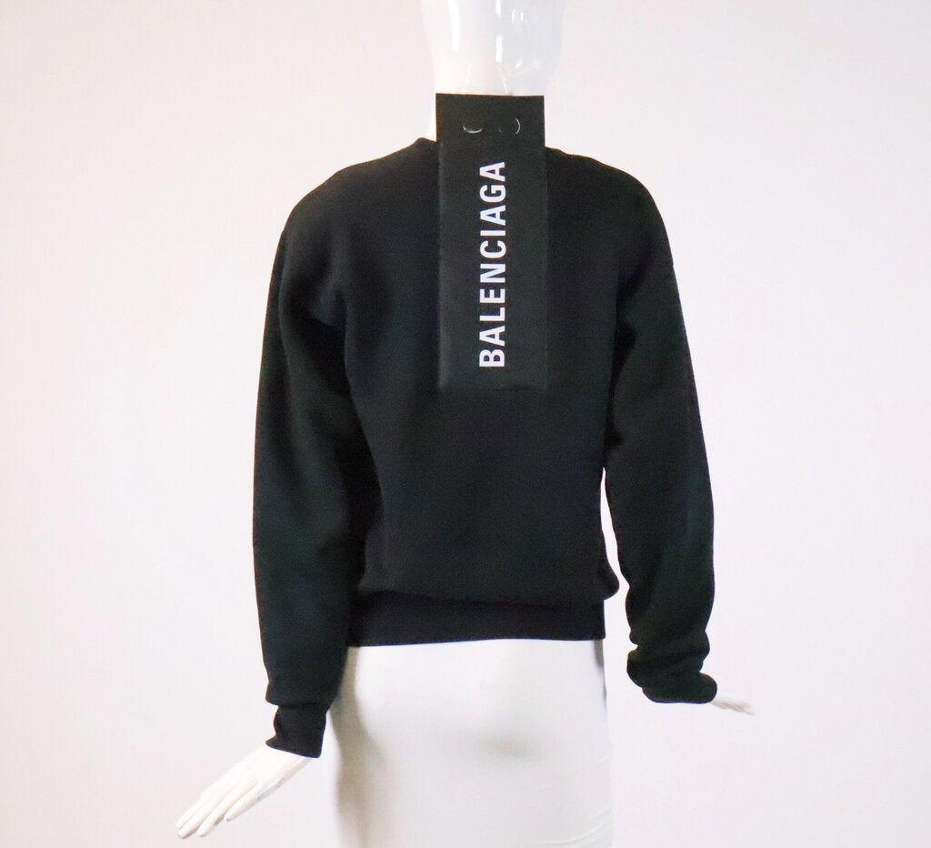 Black Crewneck with Back Logo Strip (XS)
