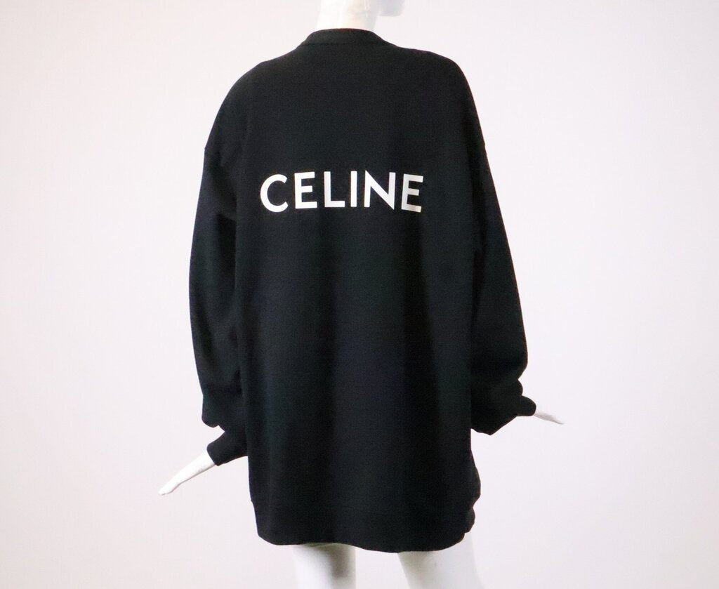 Black Oversized Cardigan with Back Logo (L)