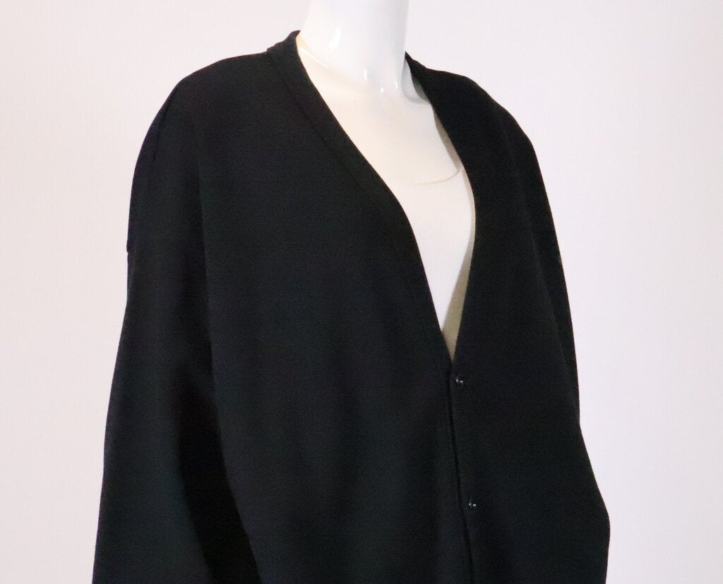 Black Oversized Cardigan with Back Logo (L)