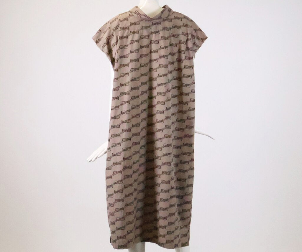 Brown Monogram Sleeveless Shirt Dress (XS)