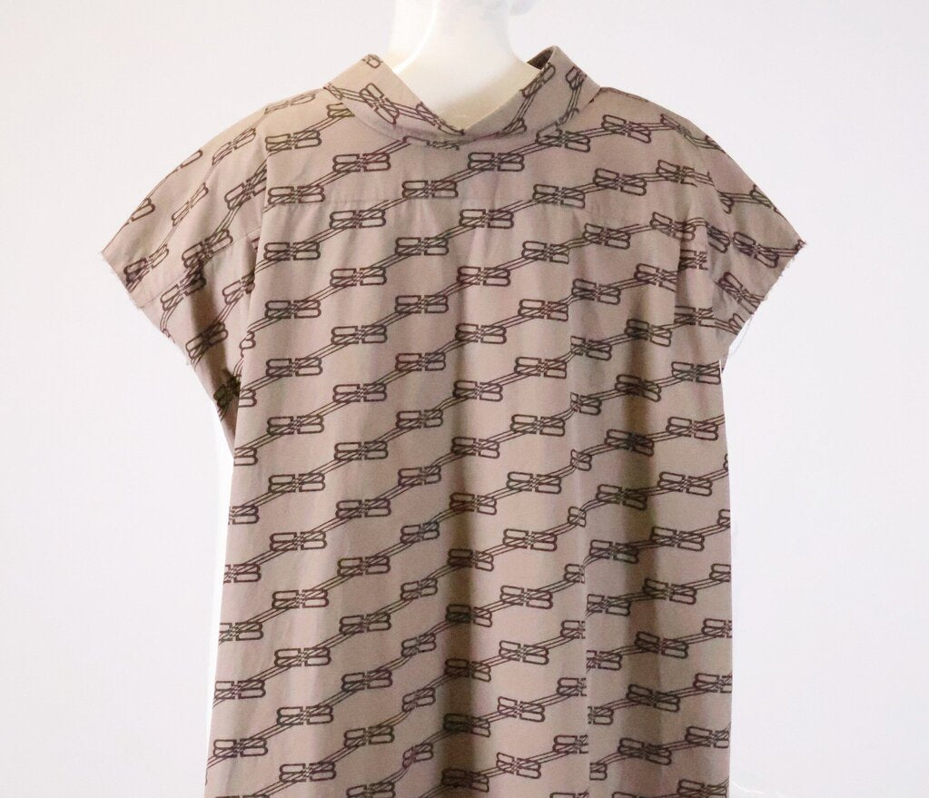 Brown Monogram Sleeveless Shirt Dress (XS)