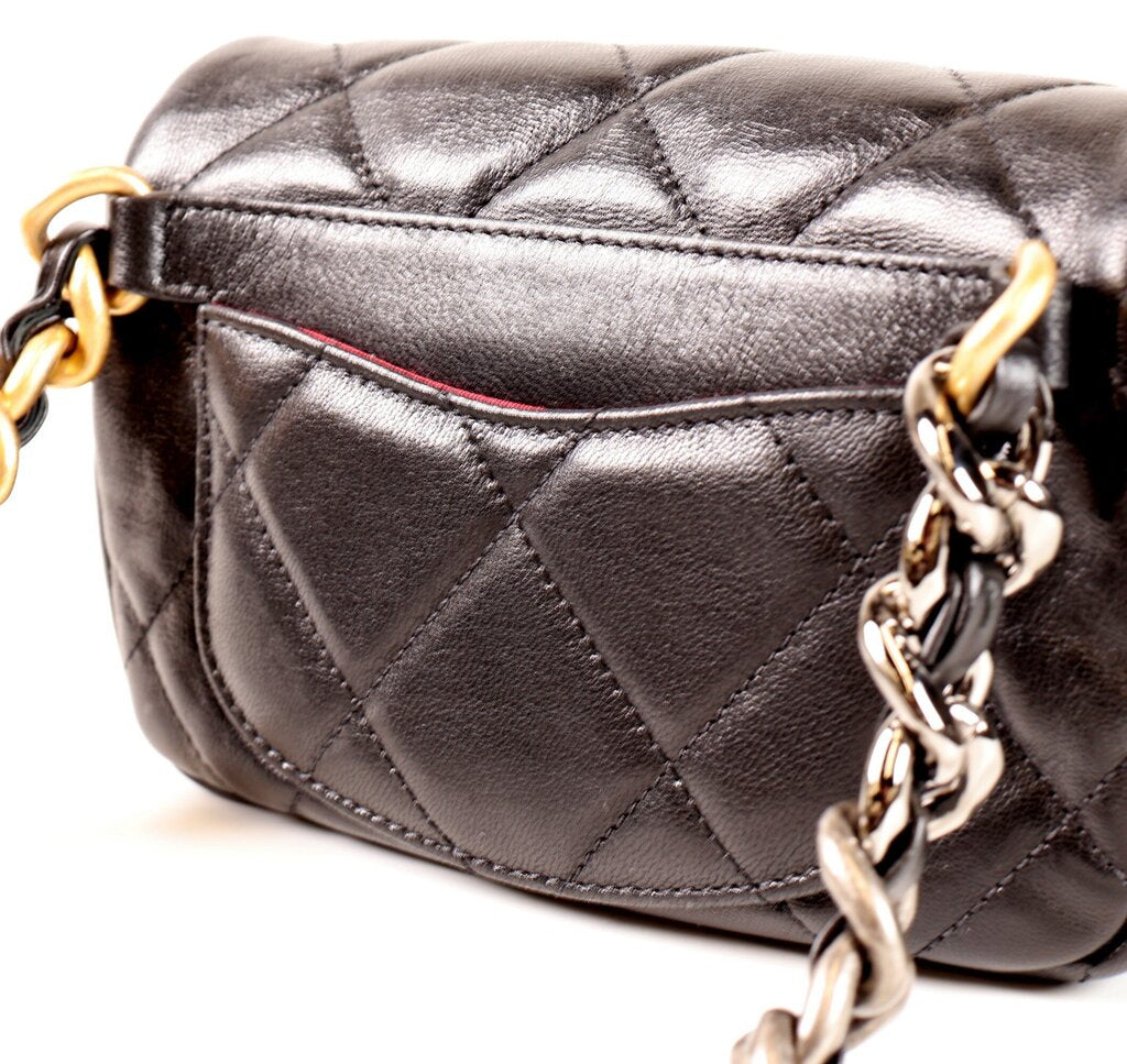 Black 19 Quilted Waist Bag