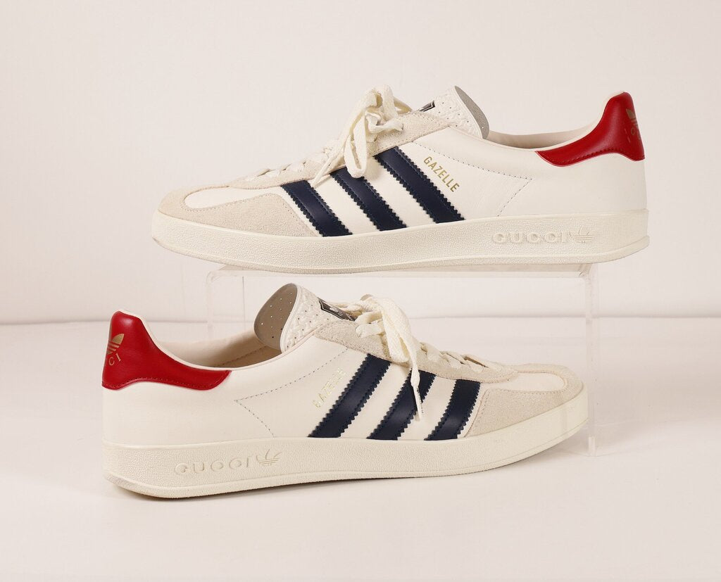 (11) White w/Navy & Red Gazelle Sneaker
