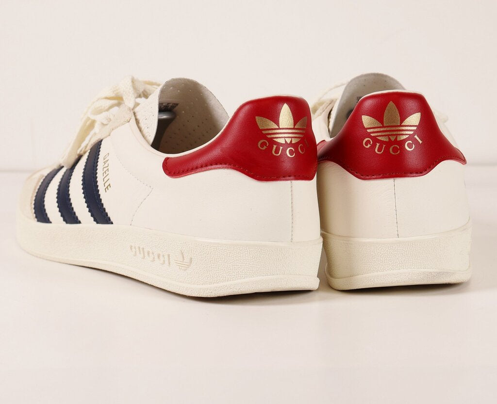 (11) White w/Navy & Red Gazelle Sneaker