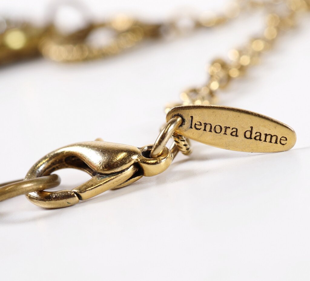 Brass and Rhinestone Bib Necklace