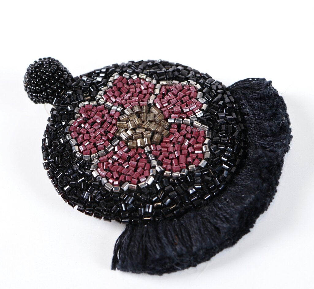 beaded and tassel 'Poppy Drop' earrings